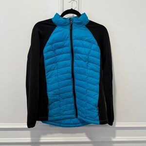 32 Degrees Weatherproof Down Puffer Jacket Womens Size Large Thumbholes Stretch